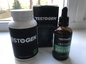 testogen box, bottle and oral drops